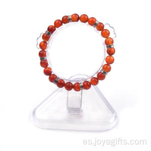 Pulsera de cuentas redondas de piedra natural cornalina 8MM 24 piedras preciosas para curación Reiki